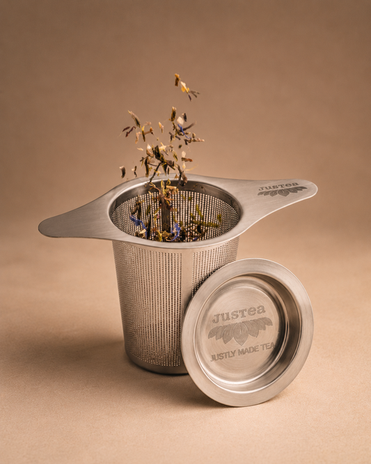 Tea Infuser with Dual Use Coaster Lid